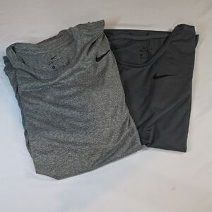 Nike Heather and Charcoal Dri-FIT Tees
